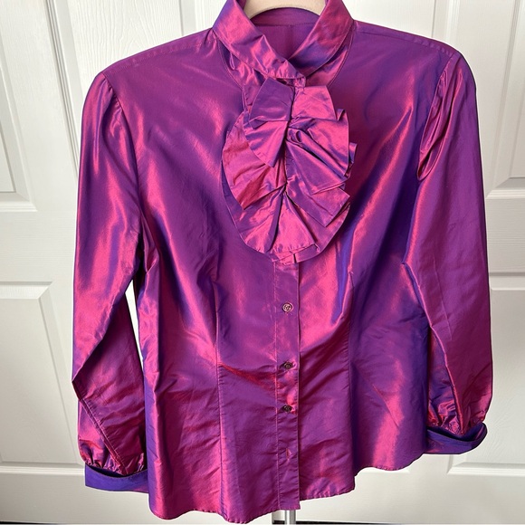 Etro Tops - ETRO IRIDESCENT SILK BLOUSE